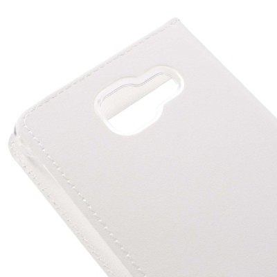 Samsung Galaxy A5 (2016) A510 baltas odinis atverčiamas dėklas su langeliu / Priedai.lt