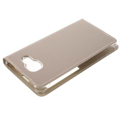 Samsung Galaxy A5 (2016) A510 zelta atvēramais maciņš ar lodziņu / Vacins.lv