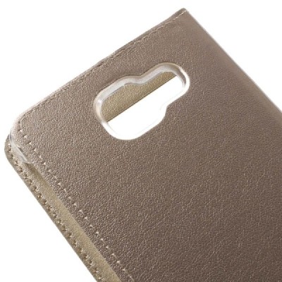 Samsung Galaxy A5 (2016) A510 zelta atvēramais maciņš ar lodziņu / Vacins.lv