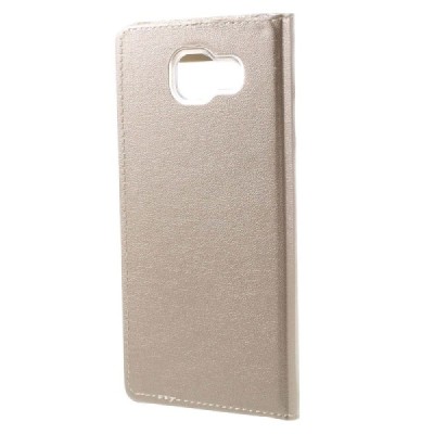 Samsung Galaxy A5 (2016) A510 zelta atvēramais maciņš ar lodziņu / Vacins.lv