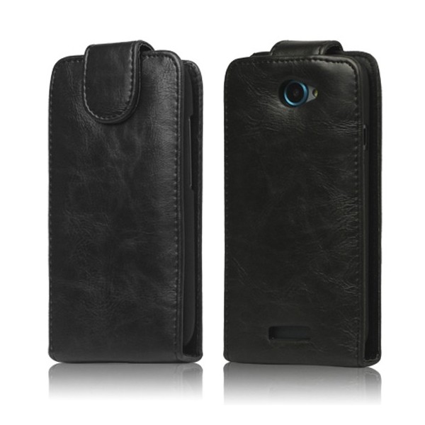 Atverčiamas odinis dėklas - juodas (One S)