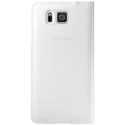 Samsung Galaxy Alpha (G850) S View Cover atvērams balts ādas maciņš (EF-CG850b) / Vacins.lv