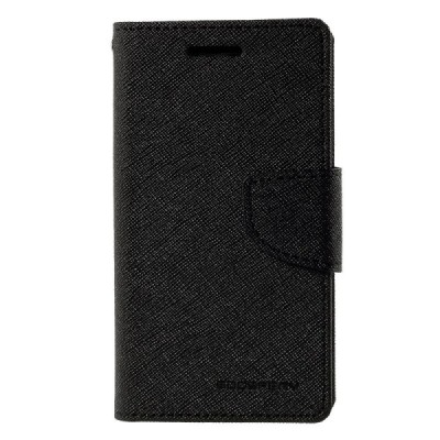 Samsung Galaxy J1 (J100) Mercury atvērams melns maciņš (maks) / Vacins.lv