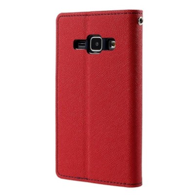 Samsung Galaxy J1 (J100) Mercury atvērams sarkans maciņš (maks) / Vacins.lv