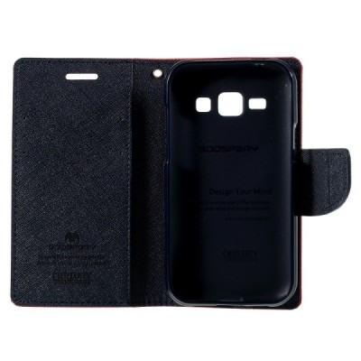 Samsung Galaxy J1 (J100) Mercury atvērams sarkans maciņš (maks) / Vacins.lv