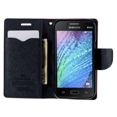 Samsung Galaxy J1 (J100) Mercury atvērams sarkans maciņš (maks) / Vacins.lv