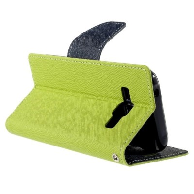 Samsung Galaxy J1 (J100) Mercury atvērams zaļš maciņš (maks) / Vacins.lv