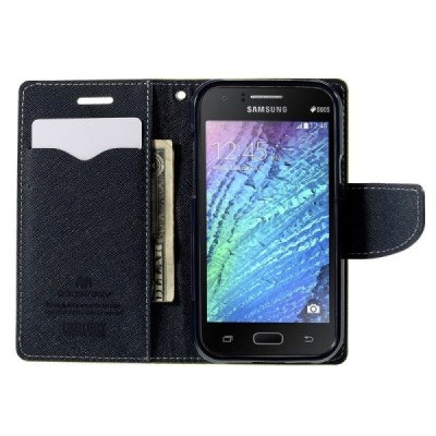 Samsung Galaxy J1 (J100) Mercury atvērams zaļš maciņš (maks) / Vacins.lv