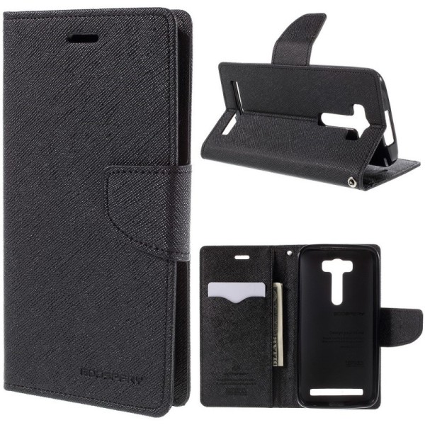 „Mercury“ atverčiamas dėklas - juodas (Zenfone 2 Laser 5.0)