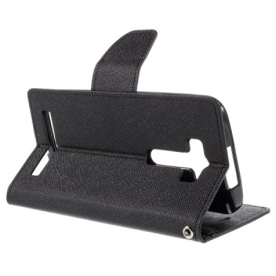 Asus Zenfone 2 Laser 5.0 (ZE500KL, ZE500KG) Mercury juodas atverčiamas dėklas - piniginė / Priedai.lt