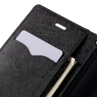 Asus Zenfone 2 Laser 5.0 (ZE500KL, ZE500KG) Mercury juodas atverčiamas dėklas - piniginė / Priedai.lt