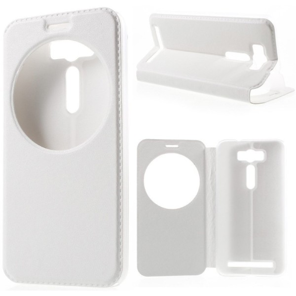 „View Window“ atvēramais ādas maciņš - balts (Zenfone 2 Laser 5.0)