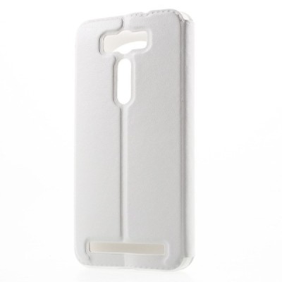 Asus Zenfone 2 Laser 5.0 (ZE500KL, ZE500KG) balts atvēramais View Window ādas maciņš / Vacins.lv