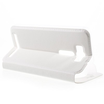 Asus Zenfone 2 Laser 5.0 (ZE500KL, ZE500KG) balts atvēramais View Window ādas maciņš / Vacins.lv