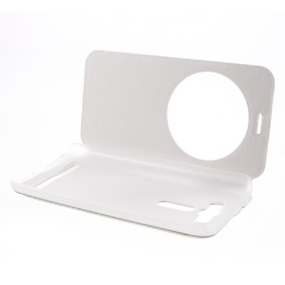 Asus Zenfone 2 Laser 5.0 (ZE500KL, ZE500KG) balts atvēramais View Window ādas maciņš / Vacins.lv