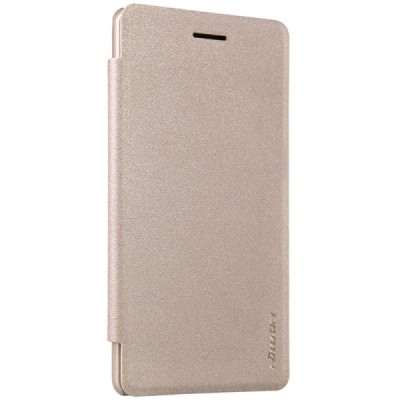 LG Zero (H650E) auksinis odinis atverčiamas Nillkin Sparkle dėklas / Priedai.lt