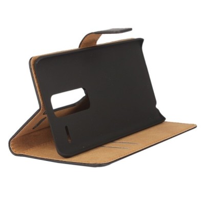 LG Zero (H650E) atverčiamas juodas odinis dėklas - piniginė / Priedai.lt