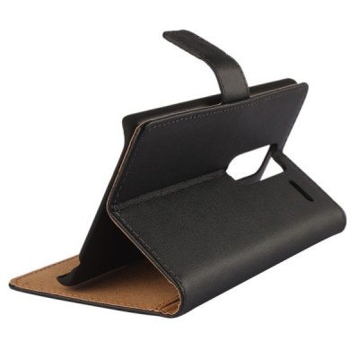 LG Zero (H650E) atverčiamas juodas odinis dėklas - piniginė / Priedai.lt