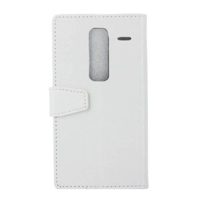 LG Zero (H650E) atverčiamas baltas odinis dėklas - piniginė / Priedai.lt