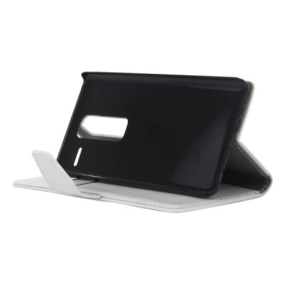 LG Zero (H650E) atverčiamas baltas odinis dėklas - piniginė / Priedai.lt