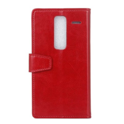 LG Zero (H650E) atverčiamas raudonas odinis dėklas - piniginė / Priedai.lt