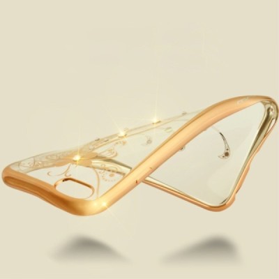 Apple iPhone 6s elegants „JLW“ Butterfly silikona TPU (apmales zeltā krāsā) dzidrs apvalks / Vacins.lv