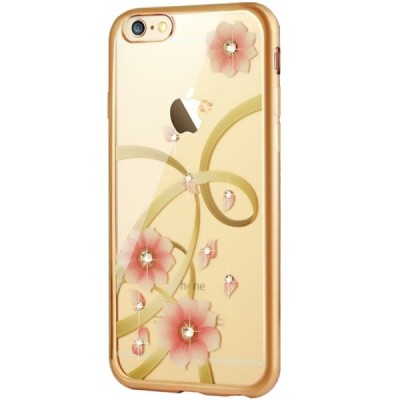 Apple iPhone 6s „JLW“ Charming Orchid elegantiškas silikoninis TPU dėklas su auksiniais apvadais / Priedai.lt