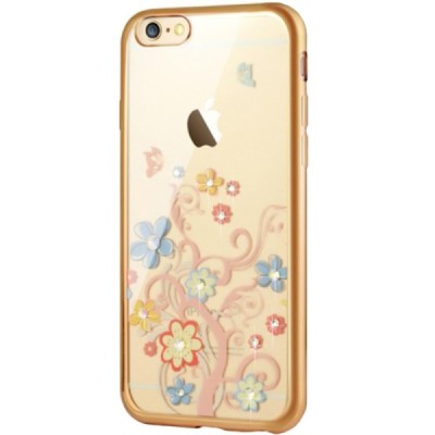 Apple iPhone 6s elegants „JLW“ Colorful Florets silikona TPU (apmales zeltā krāsā) dzidrs apvalks / Vacins.lv