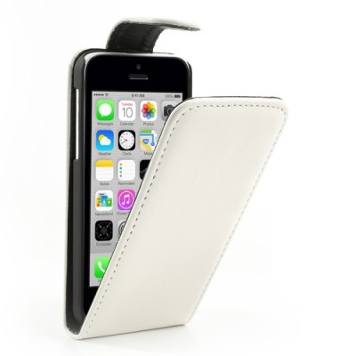 Odinis atverčiamas (vertikaliai) baltas Apple iPhone 5C dėklas (dėkliukas) / Priedai.lt