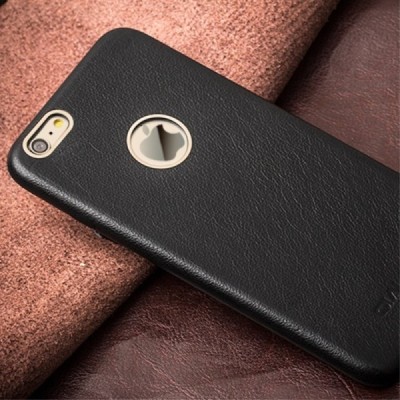 „QIALINO“ Slim Leather Apple iPhone 6s juodas odinis dėklas - nugarėlė / Priedai.lt