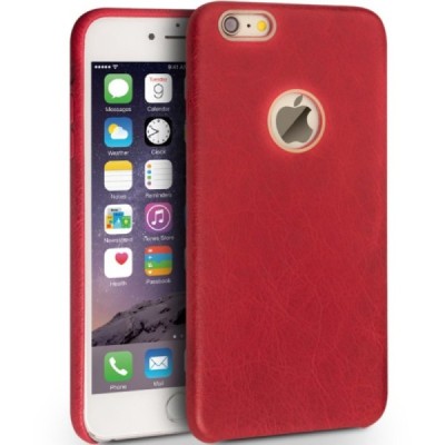 „QIALINO“ Slim Leather Apple iPhone 6s raudonas odinis dėklas - nugarėlė / Priedai.lt