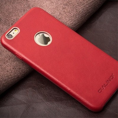 „QIALINO“ Slim Leather Apple iPhone 6s raudonas odinis dėklas - nugarėlė / Priedai.lt