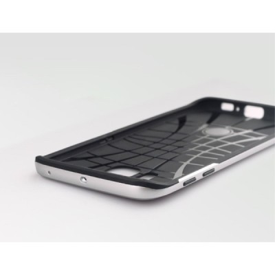 Samsung Galaxy S6 Edge G925 „IPAKY“ cieta silikona (TPU) melns apvalks (apmales - sudrabā krāsā) / Vacins.lv