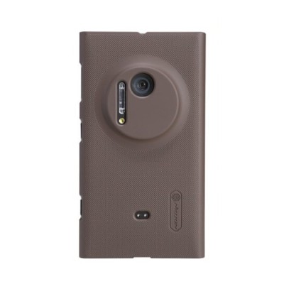Nokia Lumia 1020 Nillkin Frosted Shield brūns plastmasas futrālis + ekrāna aizsargplēve / Vacins.lv