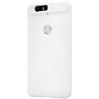 Huawei Nexus 6P Nillkin Frosted Shield baltas plastikinis dėklas + apsauginė ekrano plėvelė / Priedai.lt