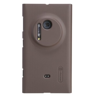 Nokia Lumia 1020 Nillkin Frosted Shield brūns plastmasas futrālis + ekrāna aizsargplēve / Vacins.lv