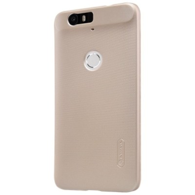 Huawei Nexus 6P Nillkin Frosted Shield auksinis plastikinis dėklas + apsauginė ekrano plėvelė / Priedai.lt