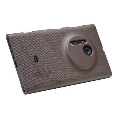 Nokia Lumia 1020 Nillkin Frosted Shield brūns plastmasas futrālis + ekrāna aizsargplēve / Vacins.lv