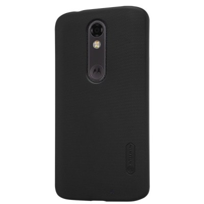 „Nillkin“ Frosted Shield apvalks - melns + ekrāna aizsargplēve (Moto X Force) / Vacins.lv