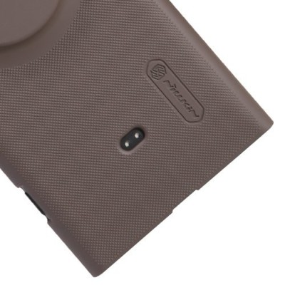 Nokia Lumia 1020 Nillkin Frosted Shield brūns plastmasas futrālis + ekrāna aizsargplēve / Vacins.lv