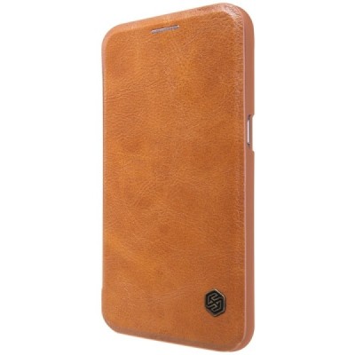 Greznais „Nillkin“ Qin sērijas ādas atvērams brūns Samsung Galaxy S7 (G930) maciņš / Vacins.lv