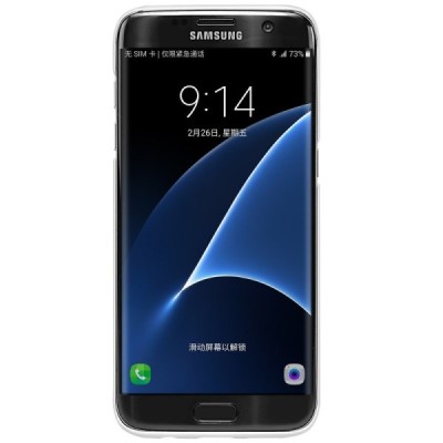 Samsung Galaxy S7 Edge (G935) Nillkin Frosted Shield baltas plastikinis dėklas + apsauginė ekrano plėvelė / Priedai.lt
