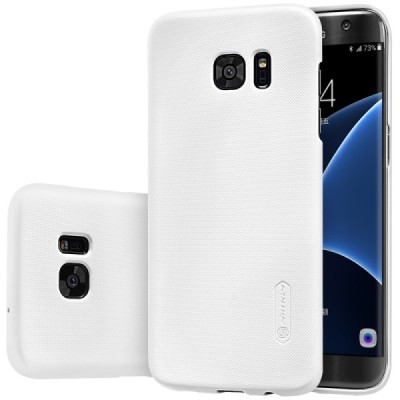 Samsung Galaxy S7 Edge (G935) Nillkin Frosted Shield baltas plastikinis dėklas + apsauginė ekrano plėvelė / Priedai.lt