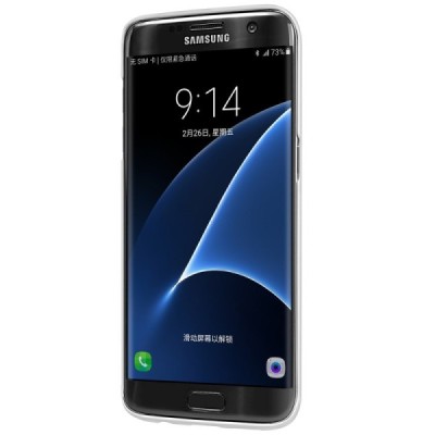 Samsung Galaxy S7 Edge (G935) Nillkin Frosted Shield baltas plastikinis dėklas + apsauginė ekrano plėvelė / Priedai.lt