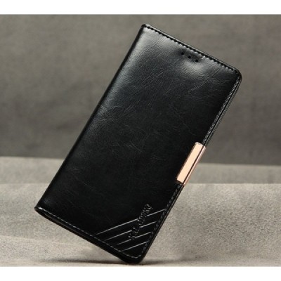 Sony Xperia Z5 Premium (E6853) „Kalaideng“ Royale ādas atvēramais melns futrālis / Vacins.lv