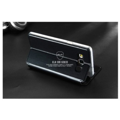 Samsung Galaxy A7 „Kalaideng“ Sun atverčiamas juodas dėklas - knygutė / Priedai.lt