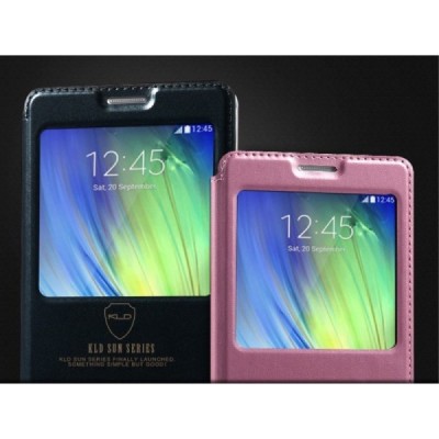 Samsung Galaxy A7 „Kalaideng“ Sun atverčiamas juodas dėklas - knygutė / Priedai.lt