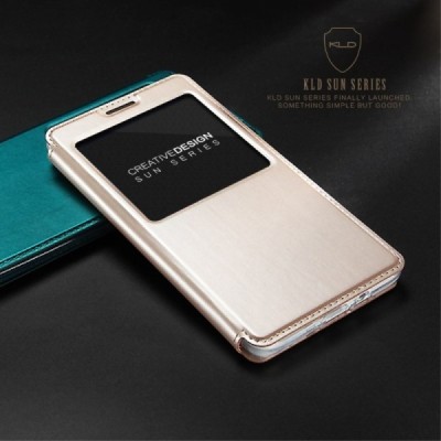 Samsung Galaxy A7 „Kalaideng“ Sun atverčiamas auksinis dėklas - knygutė / Priedai.lt