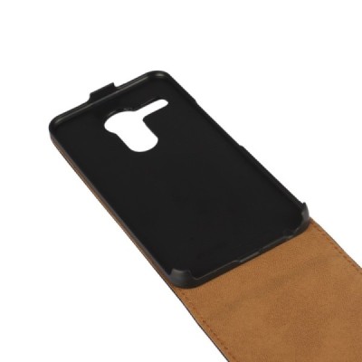 LG Nexus 5X (H735) klasikinis vertikaliai atverčiamas juodas odinis dėklas / Priedai.lt