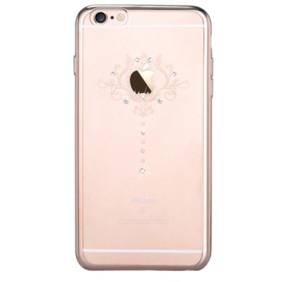 Apple iPhone 6s Plus Devia Iris Diamond silikoninis skaidrus permatomas auksinis dėklas su kristalais / Priedai.lt